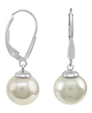 Majorica Sterling Silver Earrings, Organic Man-made Pearl