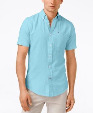 Tommy Hilfiger Men's Classic Fit Greenhouse Textured Short-sleeve Shirt