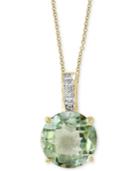 Final Call By Effy Green Amethyst (3-9/10 Ct. T.w.) & Diamond Accent Pendant Necklace In 14k Gold