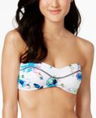 Bar Iii Pretty Petals Printed Bandeau Bikini Top, Only At Macy's Women's Swimsuit
