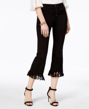 I.n.c. Fringe-trim Curvy Cropped Jeans, Created For Macy's
