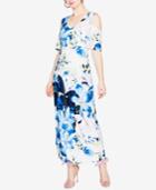 Rachel Rachel Roy Printed Cold-shoulder Maxi Dress