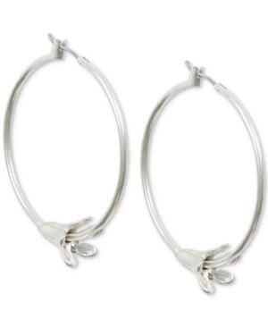 Lucky Brand Silver-tone Tulip Hoop Earrings