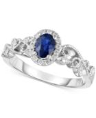 Sapphire (1/2 Ct. T.w.) & Diamond (1/8 Ct. T.w.) Ring In 14k White Gold
