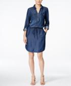 Inc Denim Drawstring Shirtdress, Only At Macy's