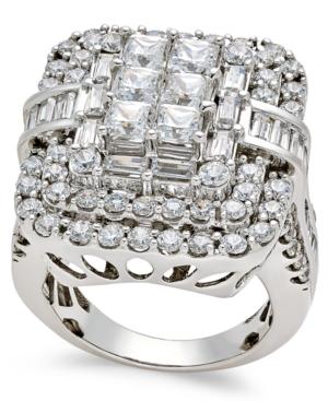 Diamond Square Cluster Ring (4 Ct. T.w.) In 14k White Gold
