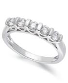 Diamond Ring, 14k White Gold Certified Diamond 5-stone Band (1/2 Ct. T.w.)