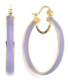 Sis By Simone I Smith Purple Enamel Hoop Earrings In 18k Gold Over Sterling Silver