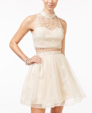 Sequin Heart Juniors' Lace Crop Top & Ballerina Skirt Set