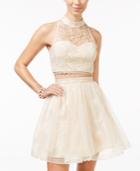 Sequin Heart Juniors' Lace Crop Top & Ballerina Skirt Set