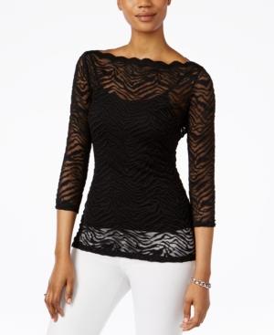 Guess Three-quarter-sleeve Lace Top