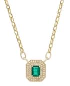Brasilica By Effy Emerald (1-3/8 Ct. T.w.) And Diamond (1/2 Ct. T.w.) Pendant Necklace In 14k Gold, Created For Macy's