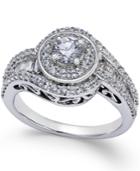 Diamond Swirl Engagement Ring (1-1/4 Ct. T.w.) In 14k White Gold