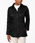 Vince Camuto Velvet-trim Quilted Coat, A Macy's Exclusive