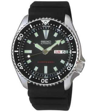 Seiko Men's Automatic Diver Black Polyurethane Strap Watch 40mm Skx173