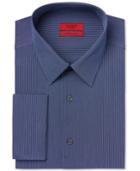 Alfani Red Men's Fitted Performance Midnight Blue Stripe French Cuff Dress Shirt, Only At Macy's