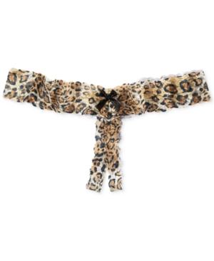 Hanky Panky Plus Size After Midnight Leopard Open Panel Thong 4x1001x Women's Shoes