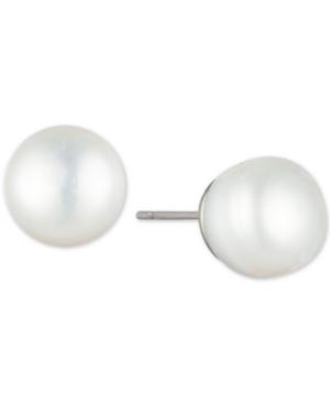 Carolee Silver-tone Freshwater Pearl (10mm) Stud Earrings