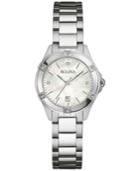 Bulova Women's Diamond Accent Stainless Steel Bracelet Watch 27mm 96r205