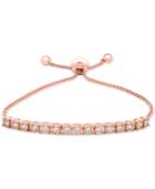 Wrapped Diamond Bolo Bracelet (1/2 Ct. T.w.) In Sterling Silver, Yellow Gold Over Silver, & Rose Gold Over Silver, Created For Macy's