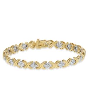Diamond Cluster X Link Bracelet (2 Ct. T.w.) In 14k Gold And White Gold