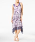 Dkny Handkerchief-hem Printed Nightgown