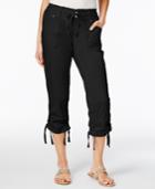Inc International Concepts Ruffled-waist Cropped Cargo Pants, Created For Macy's
