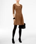Ny Collection Petite Faux-suede Fit & Flare Dress