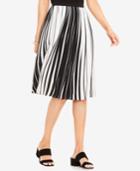 Vince Camuto Pleated Striped A-line Skirt