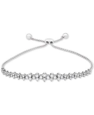 Wrapped In Love Diamond Honeycomb Bolo Bracelet (1-1/2 Ct. T.w.) In 14k White Gold, Created For Macy's