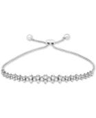 Wrapped In Love Diamond Honeycomb Bolo Bracelet (1-1/2 Ct. T.w.) In 14k White Gold, Created For Macy's