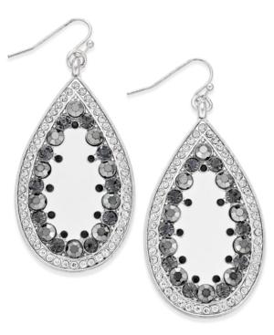 Inc International Concepts Silver-tone Crystal-edged Teardrop Earrings, Only At Macy's