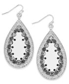 Inc International Concepts Silver-tone Crystal-edged Teardrop Earrings, Only At Macy's
