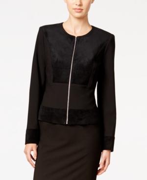 Calvin Klein Faux-suede-detail Zipper Jacket