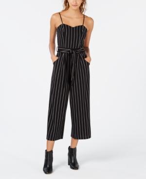 Emerald Sundae Juniors' Striped Cropped Jumpsuit