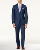Kenneth Cole Reaction Men's Blue Sharkskin Slim-fit Suit