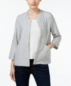 Eileen Fisher Organic Linen-cotton Open-front Jacket