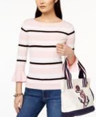 Tommy Hilfiger Striped Bell-sleeve Sweater, Created For Macy's