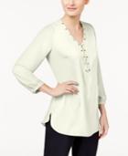 Jm Collection Embellished Zip-detail Tunic, Created For Macy's