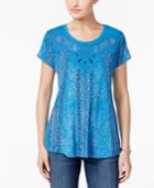 Style & Co Graphic Embroidered Top, Only At Macy's