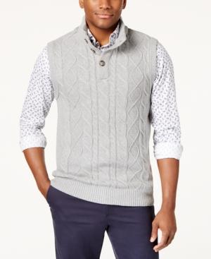 Club Room Men's Cable-knit Sweater Vest, Created For Macy's