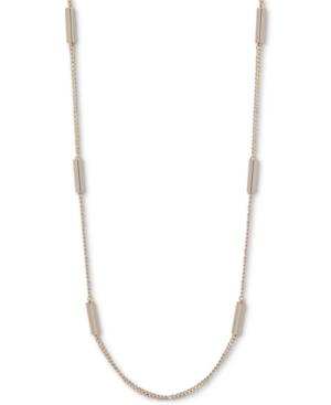 Dkny Gold-tone Bar Strand 42 Necklace, Created For Macy's