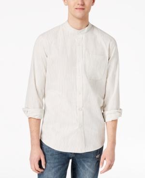 American Rag Men's Chambers Striped Banded Collar Shirt, Created For Macy's