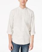 American Rag Men's Chambers Striped Banded Collar Shirt, Created For Macy's