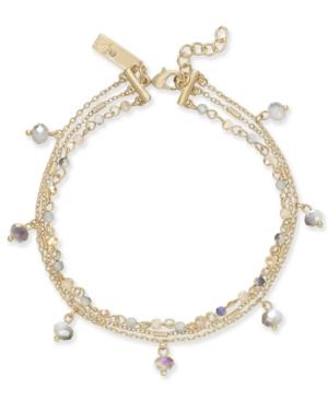 I.n.c. Gold-tone Shaky Bead Multi-chain Ankle Bracelet, Created For Macy's