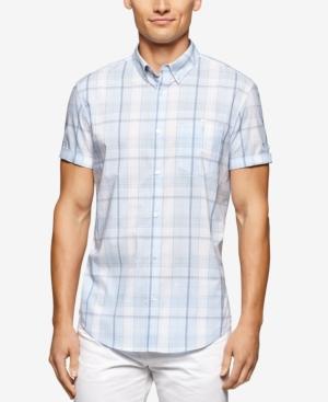 Calvin Klein Men's Short Sleeve Large Window Plaid Shirt