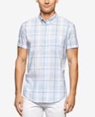 Calvin Klein Men's Short Sleeve Large Window Plaid Shirt