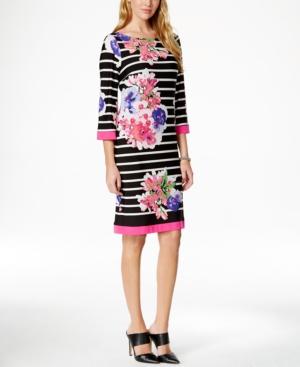 Jessica Howard Floral Stripe Shift Dress