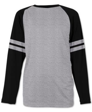 Jem Men's Gray Heather Raglan-sleeve Football T-shirt