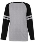 Jem Men's Gray Heather Raglan-sleeve Football T-shirt